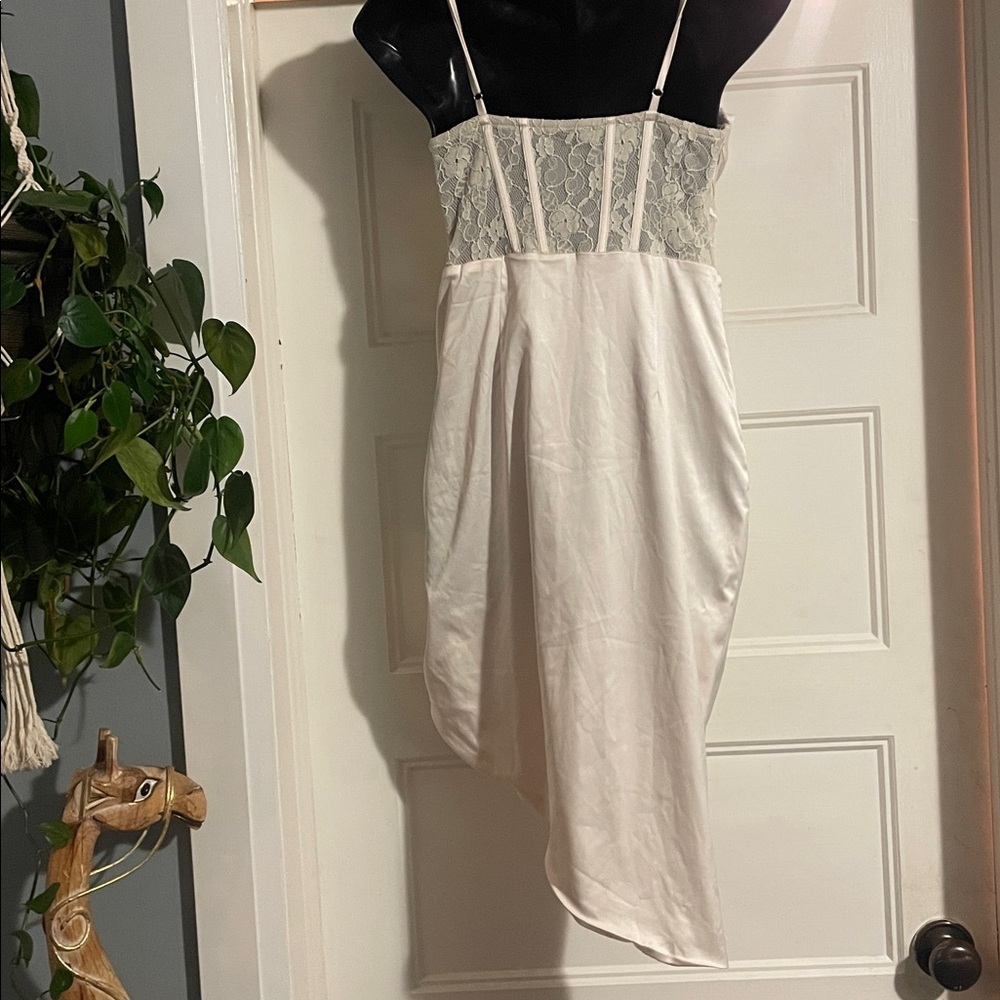 Chic Cream Lace Mini Dress - Picture 5 of 10